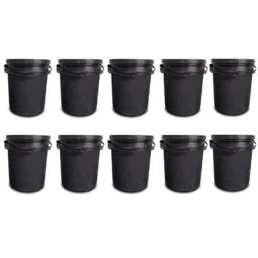 Imagem de Kit 10 Baldes Baldinho 5L Com Tampa e Alça Plástica  - Amantes da Brej