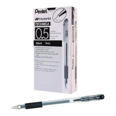 Imagem de Pentel Caneta Arts Hybrid Technica 0,5 mm, ponta extrafina, tinta preta, caixa com 12 (KN105-A)