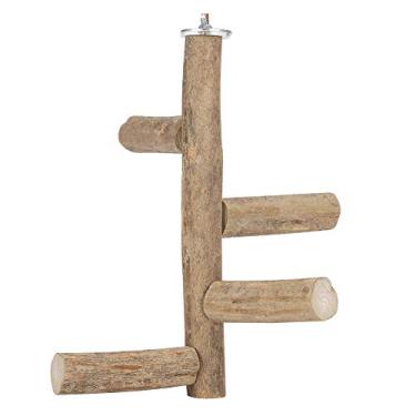 Imagem de Poleiro de madeira para papagaio de estimação, galhos, garfo, haste de poleiro, atividade em pé, galhos, brinquedo, morder, suprimentos de gaiola, acessórios para papagaios,