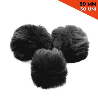 Imagem de Pompom - Pelúcia 50 Mm - 50 Unidades - Preto - Nº: 310 - Nybc
