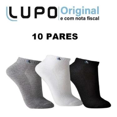 Imagem de Kit 10 pares meias lupo au sport algodão cano curto 03225, Misto, M