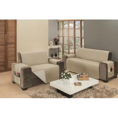Imagem de Capa avulsa para sofa padrao de 3 lugares reclinavel em dupla face imp