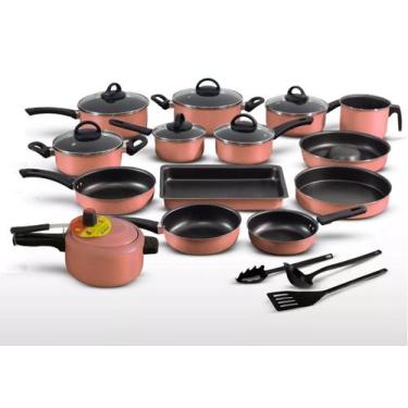 Imagem de Conjunto panelas antiaderente 17 peças rose champanhe - Marpal