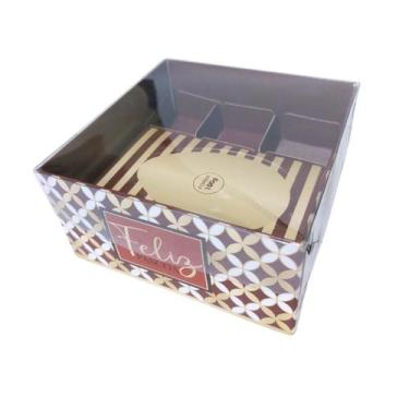 Imagem de Caixa para Meio Ovo 100g + 3 Forminhas Brown Chocolá Cromus c/6 un