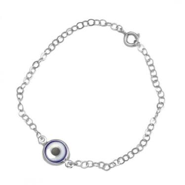 Imagem de Pulseira Amuleto Olho Grego Azul 10mm Proteção Contra Inveja - Sunshin