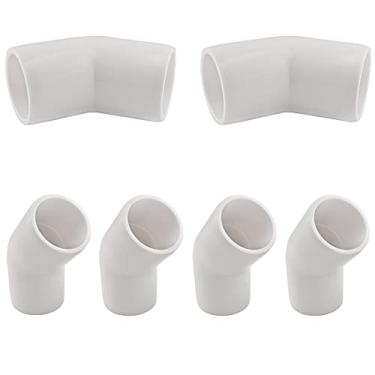 Imagem de MARRTEUM Conector de canto de tubo de encaixe de cotovelo de PVC de 1/2 polegada 45 graus para galpão de estufa / estrutura de suporte de jardim / estrutura de armazenamento, grau de construção de móveis SCH40 [Pacote com 6]