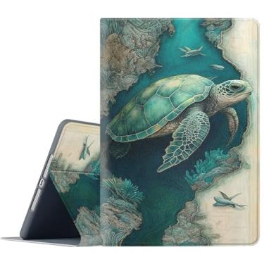 Imagem de FGDRFGRW Capa para Samsung Galaxy Tab S9 FE 5G 10,9 polegadas/Tab S9 11 polegadas 2023, suporte ajustável, função despertar/hibernar, capa de proteção total - Golfinho