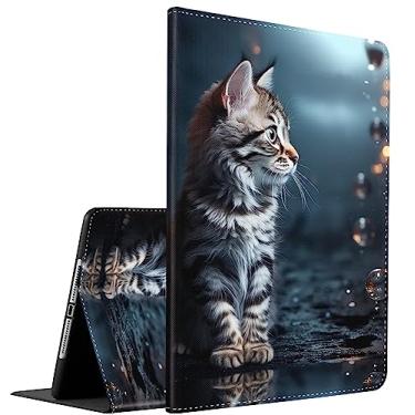 Imagem de Capa para iPad Pro de 11 polegadas 4ª/3ª/2ª/1ª geração 2022/2021/2020/2018, suporte inteligente multiângulo, hibernar/despertar automático para iPad Air 4/5, gato fofo