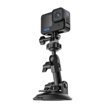 Imagem de SUREWO Suporte de carro com ventosa para GoPro, suporte de painel de janela de para-brisa com clipe de telefone compatível com GoPro Hero 13/12/11/10/9/8/7/6, DJI Osmo Action 5 pro/4/3 e a maioria das