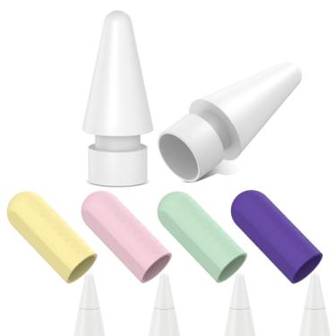 Imagem de Jelanry Pontas de lápis de substituição para Apple Pencil 2ª/1ª geração/USB-C/Pencil Pro - Pontas de caneta lisas, controle preciso para iPencil iPad Pro, resistente ao desgaste (pacote com 2 pontas e