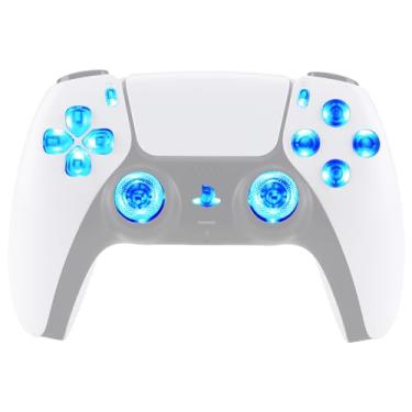 Imagem de eXtremeRate D-pad luminoso multicores opção de compartilhamento de botão Home Face Botões para controle PS5 BDM-030 040 050, botões transparentes 7 cores 9 modos DTF V3 LED Kit - NÃO É UM CONTROLADOR