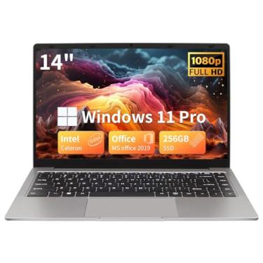 Imagem de BINTEC Notebook Ultrabook fino e leve de 14 polegadas (apenas 1,25 kg), Celeron N4100 DDR4,1920 x 1080 IPS, Win 11 Pro/Office 2019 alto desempenho para iniciantes, 2 × USB 3.0, mini HDMI (cinza, 8G +
