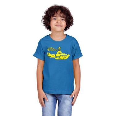 Imagem de Camiseta Infantil Submarino Amarelo Azul Royal - Art Rock, 01