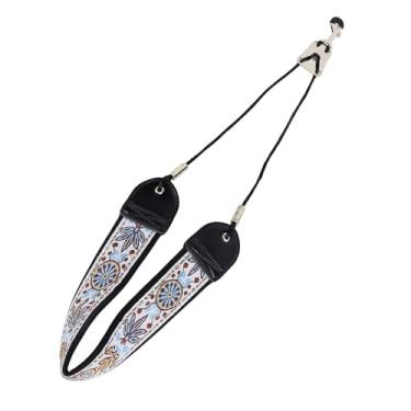 Imagem de Alça de Pescoço Bordada para Saxofone, Acessórios de Instrumento Ajustáveis ​​com Gancho de Metal, para Saxofones Alto, Tenor, Soprano e Barítono (TS‑05 grama de cinco folhas)