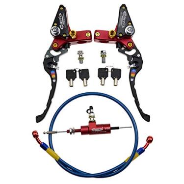 Imagem de GOOFIT 22 mm CNC Motocicleta Hidráulica Embreagem Bomba de Freio Cilindro Mestre Alavanca Ajustável Universal para Motocicleta Bolso Dirt Bike ATV 125cc -250cc Vertical Off Road Scooter Vermelho