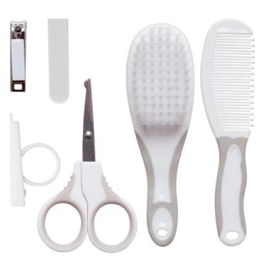 Imagem de Kit Higiene Cuidados Bebê Tesoura Cortador Escova Pente Buba