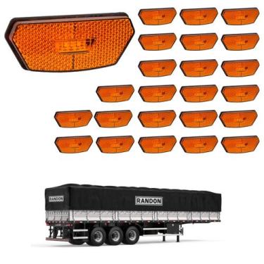 Imagem de 24 Lanterna Diamante Randon LED Âmbar c/ Suporte - Conect - DW Compone