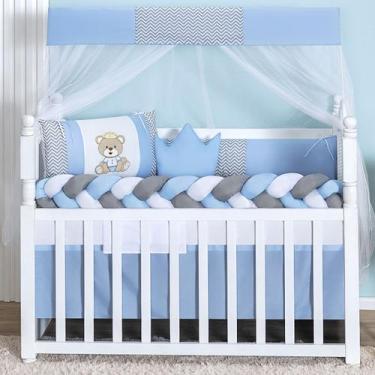 Imagem de Kit Protetor De Berço Americano - Modelos Completo 11 peças - Chuva De