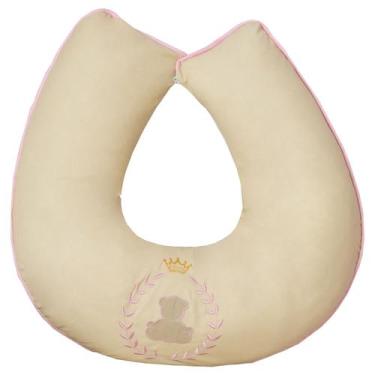 Imagem de Almofada de Amamentar Travesseiro Bebê Algodão Ursinho Rosa - Casa Imp