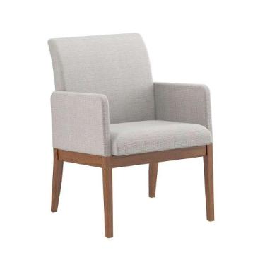 Imagem de Poltrona Cláudia Estrutura Nogueira no Tecido Linho Palha 201 - Ease