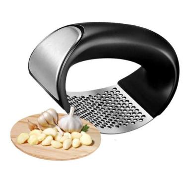 Imagem de Amassador Triturador Espremedor Alho Manual Em Inox - Bc Bora Colega S
