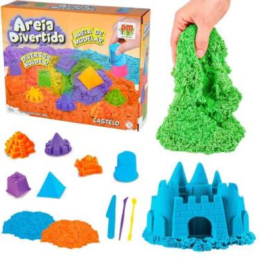 Imagem de Areia Mágia Massa De Modelar Brinquedo + Moldes De Casteloa 300g - Dm 