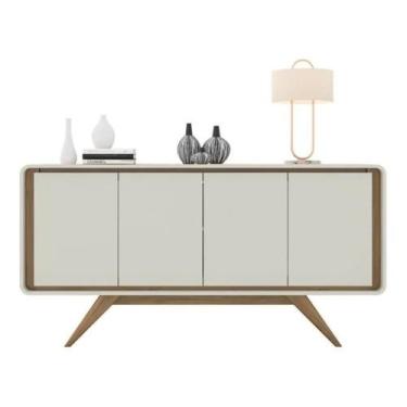 Imagem de Buffet channel com pé de madeira nature/off white - village móveis