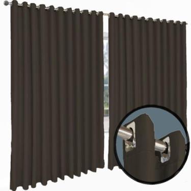 Imagem de cortina pé direito blackout Turin 5,50 x 3,50 janela cinza - Bravin Co