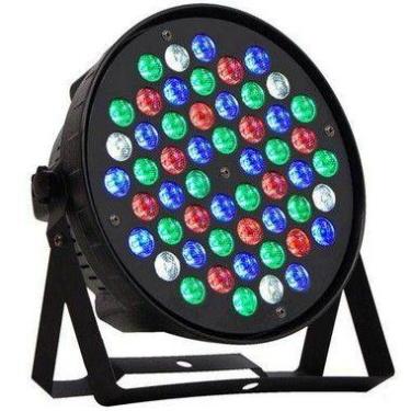 Imagem de Canhão Luz PAR64 54 LED 1W RGBW DMX Refletor Iluminação Festa Balada D