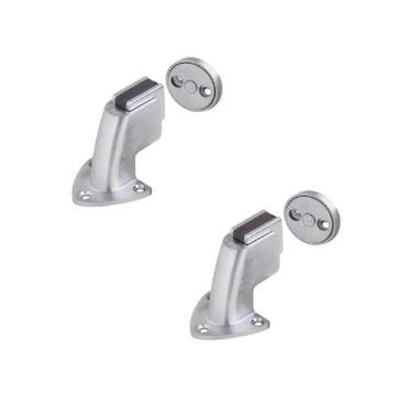 Imagem de Kit 2 Prendedor Fixador Batedor Porta Magnético 808 Escovado - Imab