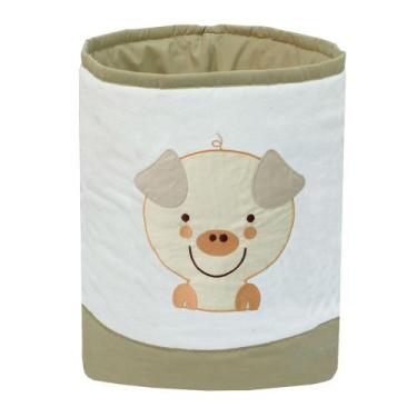 Imagem de Cesto Organizador Para Brinquedos  - Bebê & Enxoval, Porco
