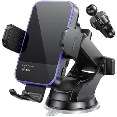 Imagem de Carregador de carro sem fio Mosurr 15W Suporte de telefone com fixação