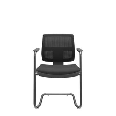 Imagem de Cadeira Brizza Executiva Poliéster Aproximação em S com Braços Fixos e