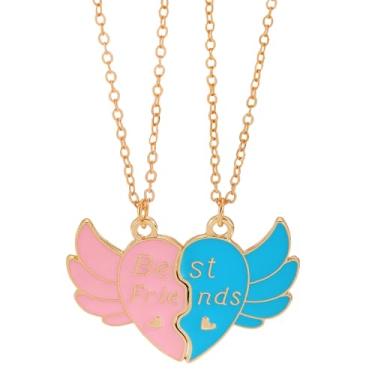 Imagem de Colar Best Friends para 2 BFF Friendship Matching Heart Rainbow Daisy Butterfly Necklace Valentines Day Jewelry Gifts for Bestie Women, Free Size, Liga de aço, Sem Pedra Preciosa