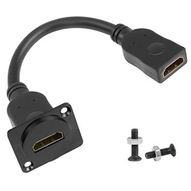 Imagem de QIANRENON Adaptador de montagem em painel HDMI 4K a 60Hz HDMI 2.0 fêmea para conector de exibição fêmea HDMI cabo curto soquete de painel, suporte de painel D/XLR, para monitor de TV projetor de 20
