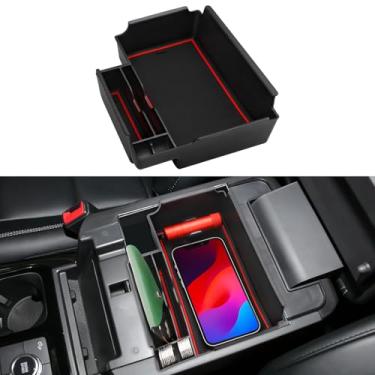 Imagem de PIFOOG Organizador de console central para Ford Explorer 2025 2024 2023 2022 2021 2020 acessórios para descanso de braço interior do carro bandeja caixa de armazenamento com tapetes antiderrapantes