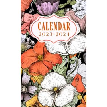Imagem de Pocket Calendar 2023-2024 for Purse: Small Size Monthly Pocket Planner for Purse - From September 2023 To December 2024 | Model32 - Floral Botanical ... | Important Dates | Password Keeper | Notes