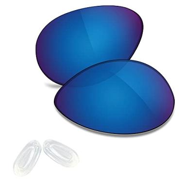 Imagem de Protetor de nariz/lente Truhell mais de 20 opções para óculos de sol OAKLEY Elmont M, Clear Nose Pad + Navy Blue - Polarized, Elmont M