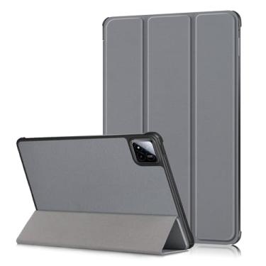 Imagem de Xuanbeier Capa compatível com Xiaomi Pad 7/7 Pro 11,2 polegadas 2024, capa protetora inteligente com suporte fino com função despertar/hibernar automaticamente, cinza