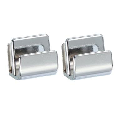 Imagem de PATIKIL Puxador de porta de vidro de 15/40.6 cm, aço inoxidável, 2 peças, clipes de porta sem perfuração, puxadores com parafuso para vitrine de gaveta de armário de vidro de chuveiro de 3-5 mm, prata