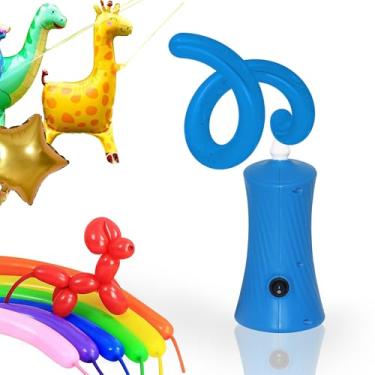 Imagem de Voircoloria Bomba de balão 260 elétrica, insuflador automático de bocal duplo portátil com ferramentas de amarração para balões longos de animais, aniversário, gênero, revelação, balões de chá de