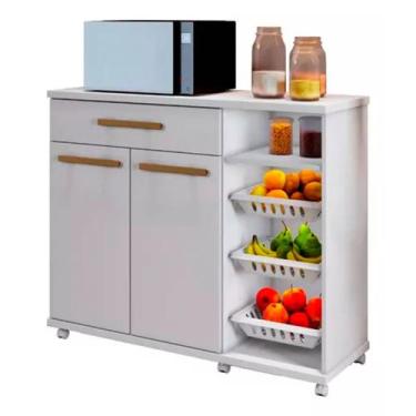 Imagem de Balcão Fruteira 2 Portas 1 Gaveta Salinas Arte Móveis, Branco