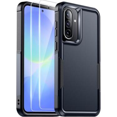 Imagem de Red2Fire Capa para Samsung Galaxy A36 A56 5G, [2 peças protetoras de tela de vidro temperado] [grau militar à prova de choque] Capa de telefone antiderrapante resistente para celular A36/A56 de 6,7