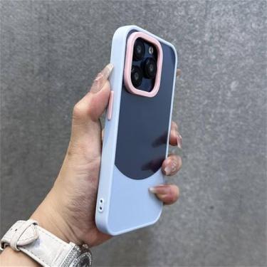 Imagem de Capa de celular transparente Splice Candy Color Match para iPhone 16 15 13 14 12 11 Pro Max Plus, proteção de lente transparente, capa macia, azul principal, para iPhone 16plus