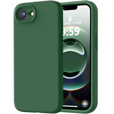 Imagem de LOVE 3000 Capa projetada para iPhone 16e, silicone premium com forro de microfibra macio e antirriscos] Capa protetora à prova de choque para homens, mulheres e meninas de 6,1 polegadas, verde