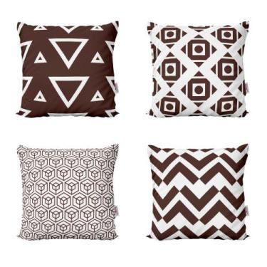 Imagem de Almofadas Decorativas e Geometricas Marrom Para Sala 40x40 - Novadecor