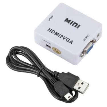 Imagem de Conversor Adaptador Hdmi2vga Hdmi X Vga Com Áudio - Kapbom