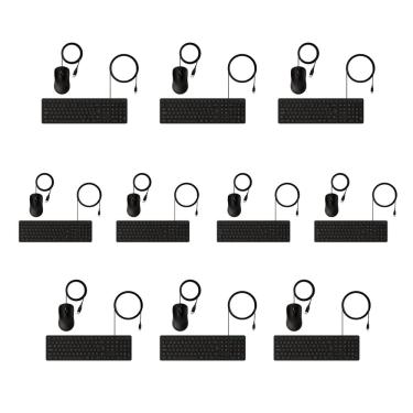 Imagem de Kit Teclado e Mouse Com Fio USB Intelbras CCI 20 Preto - 10 Unidades