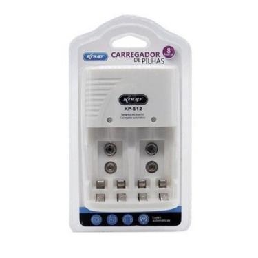 Imagem de Carregador Para 4 Pilhas E Baterias 9v Knup Kp-512