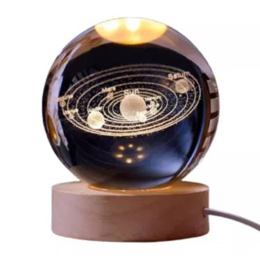 Imagem de Luminária Bola De Cristal 3D Sistema Solar Decoração